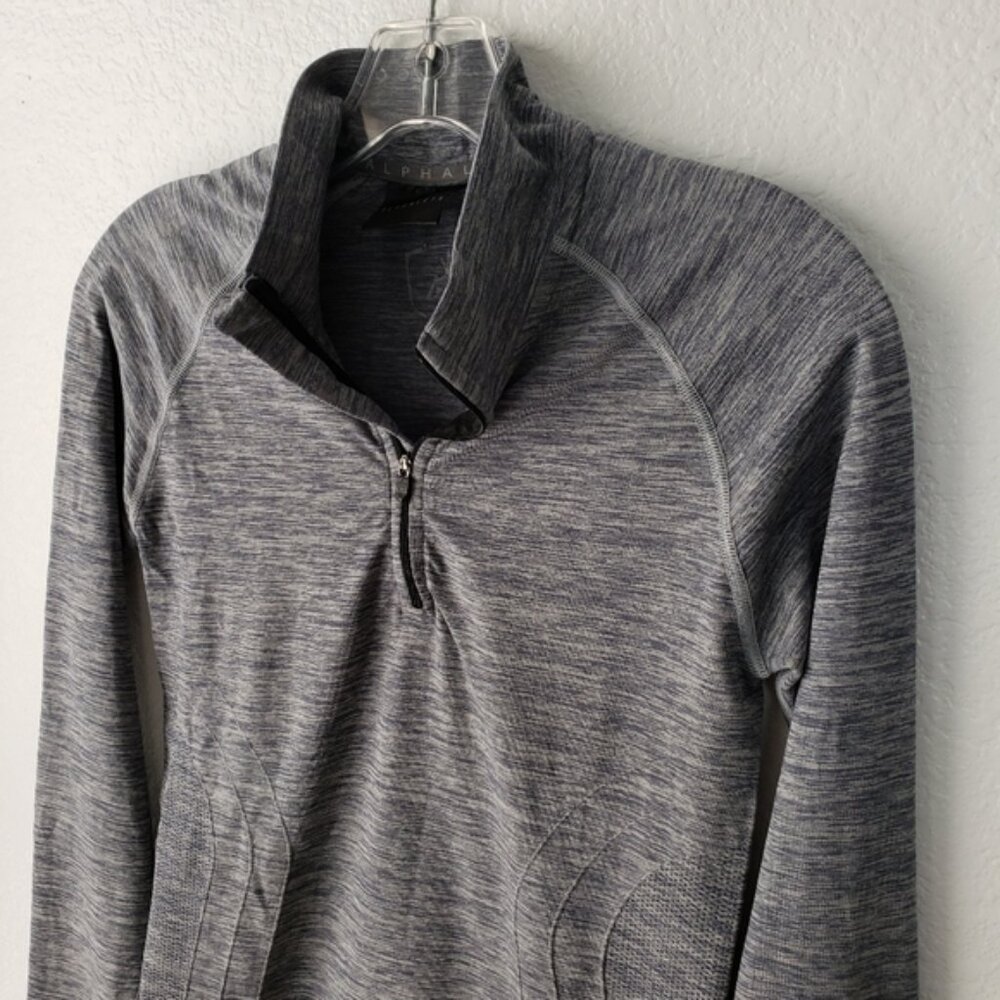 Alphalete Long Sleeve Seamless 1/4 Zip Top Heathered Gray size S Athleisure Gym - Picture 3 of 12